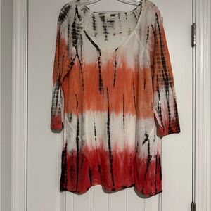 Women's Tie-Dye V-Neck Top